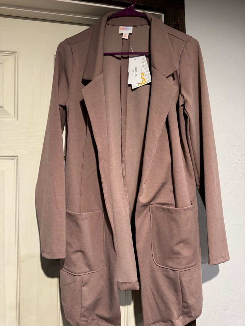 Unbranded Mauve Open-Front Blazer with Front Pockets
